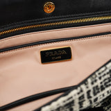 Prada Black White Tweed Clutch Bag