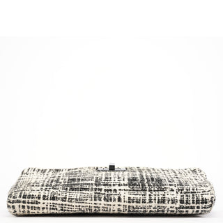 Prada Black White Tweed Clutch Bag