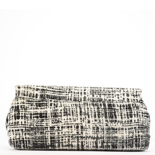 Prada Black White Tweed Clutch Bag