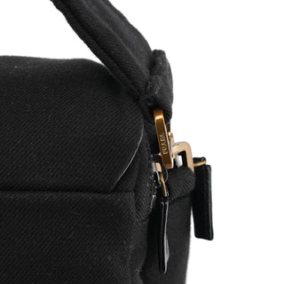 Prada BN0245 Black Cotton Snap Shoulder Bag