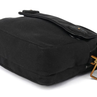 Prada BN0245 Black Cotton Snap Shoulder Bag