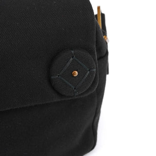 Prada BN0245 Black Cotton Snap Shoulder Bag