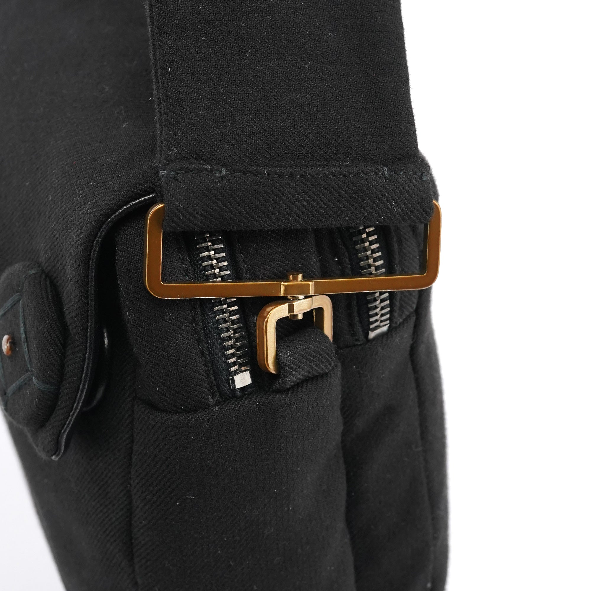 Prada BN0245 Black Cotton Snap Shoulder Bag