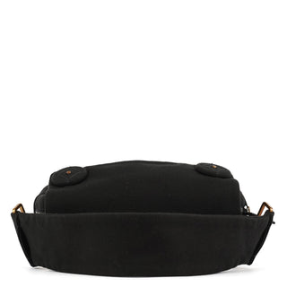 Prada BN0245 Black Cotton Snap Shoulder Bag