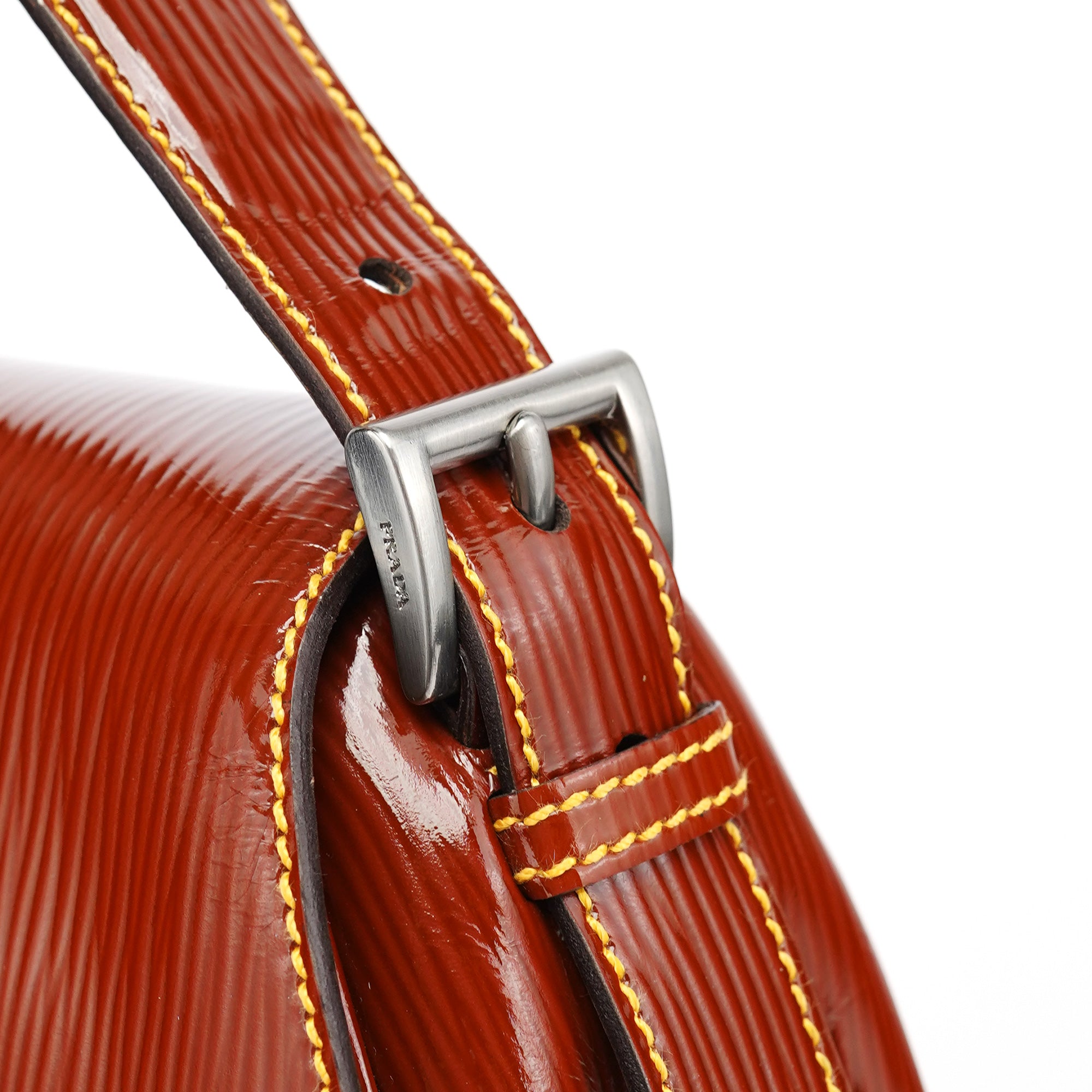 Prada BN0526 Brown Vernice Old Shoulder Bag