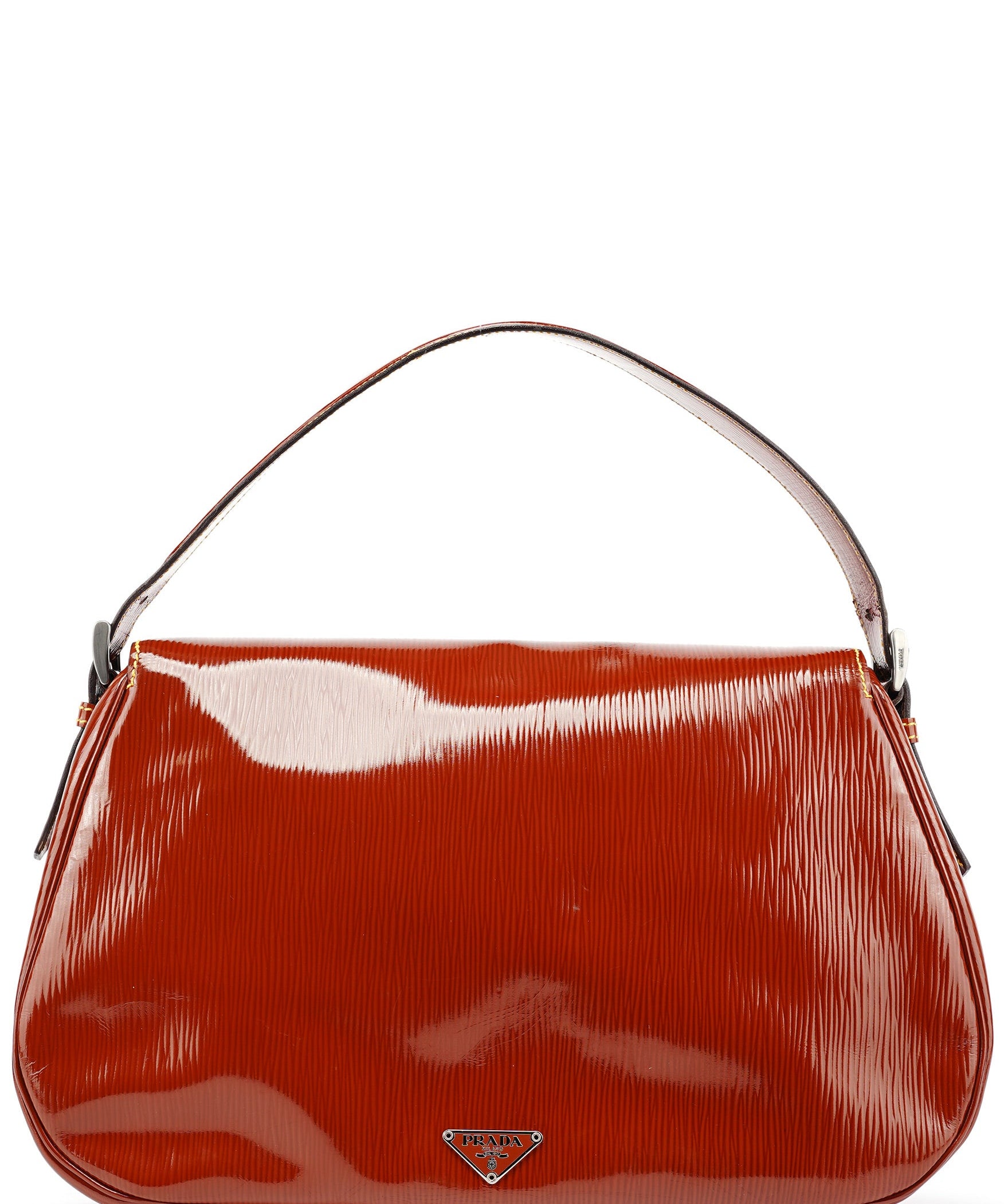 Prada BN0526 Brown Vernice Old Shoulder Bag