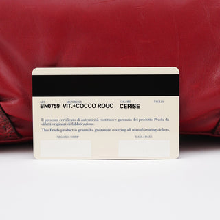 Prada BN0759 Burgundy Croc Calfskin Bowling Bag