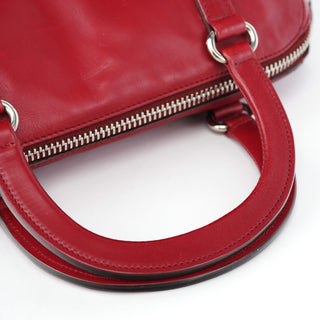 Prada BN0759 Burgundy Croc Calfskin Bowling Bag