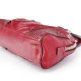 Prada BN0759 Burgundy Croc Calfskin Bowling Bag