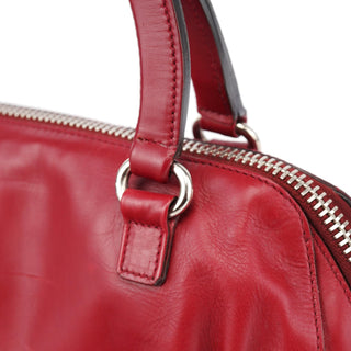 Prada BN0759 Burgundy Croc Calfskin Bowling Bag