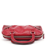 Prada BN0759 Burgundy Croc Calfskin Bowling Bag