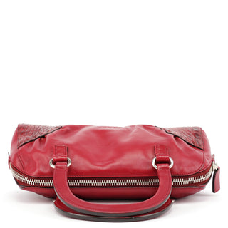 Prada BN0759 Burgundy Croc Calfskin Bowling Bag