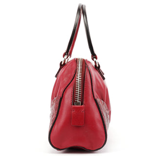 Prada BN0759 Burgundy Croc Calfskin Bowling Bag
