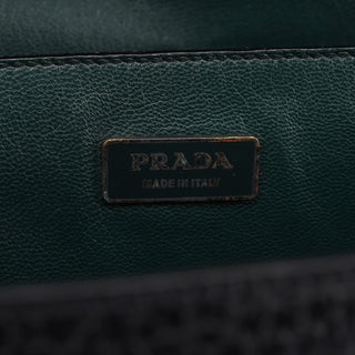 Prada BN0960 Black Berlino Sound Leather Top Handle Bag