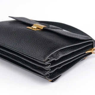 Prada BN0960 Black Berlino Sound Leather Top Handle Bag