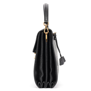 Prada BN0960 Black Berlino Sound Leather Top Handle Bag