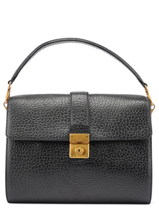 Prada BN0960 Black Berlino Sound Leather Top Handle Bag