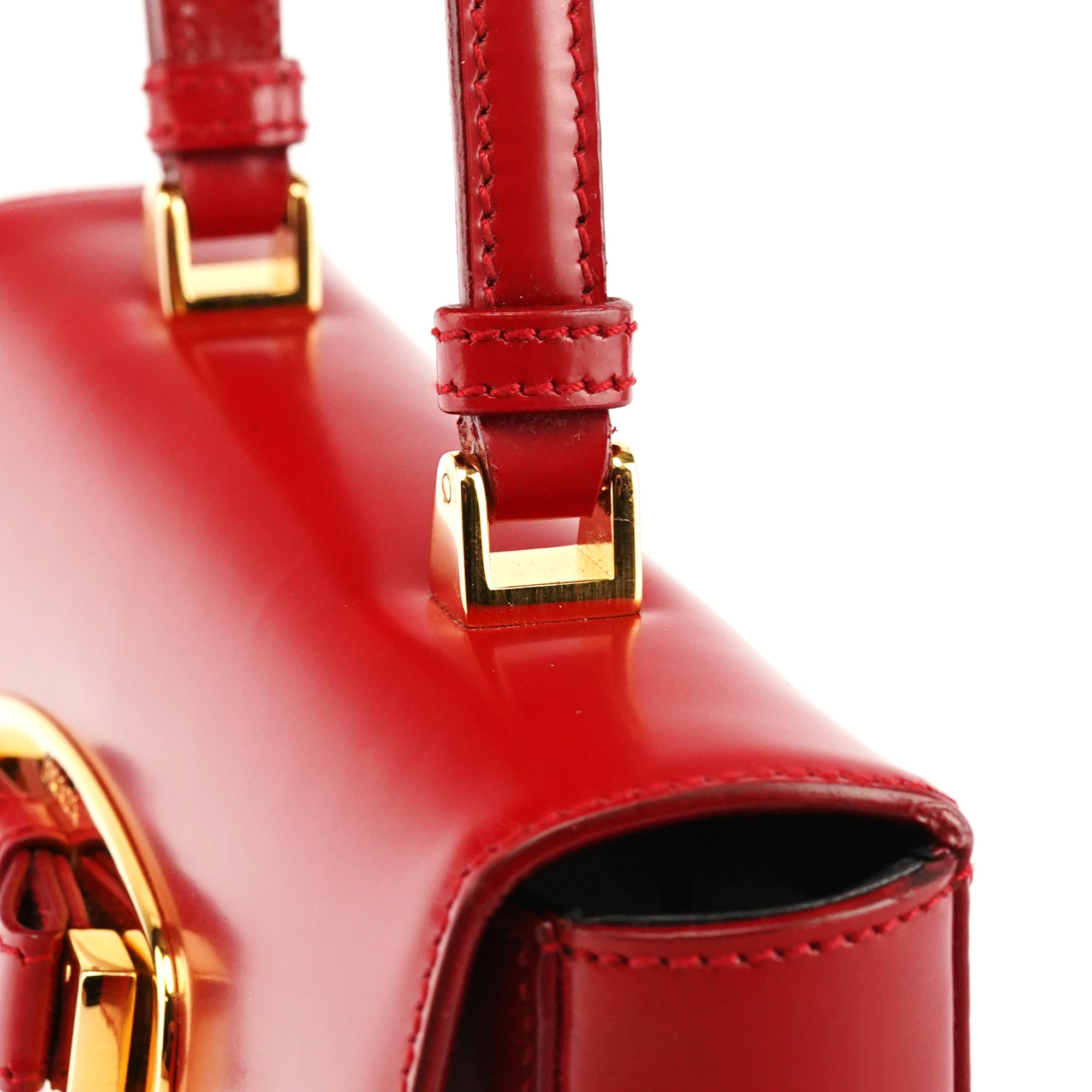 Prada BN1670 Red Spazzolato Leather Bow Mini Bag