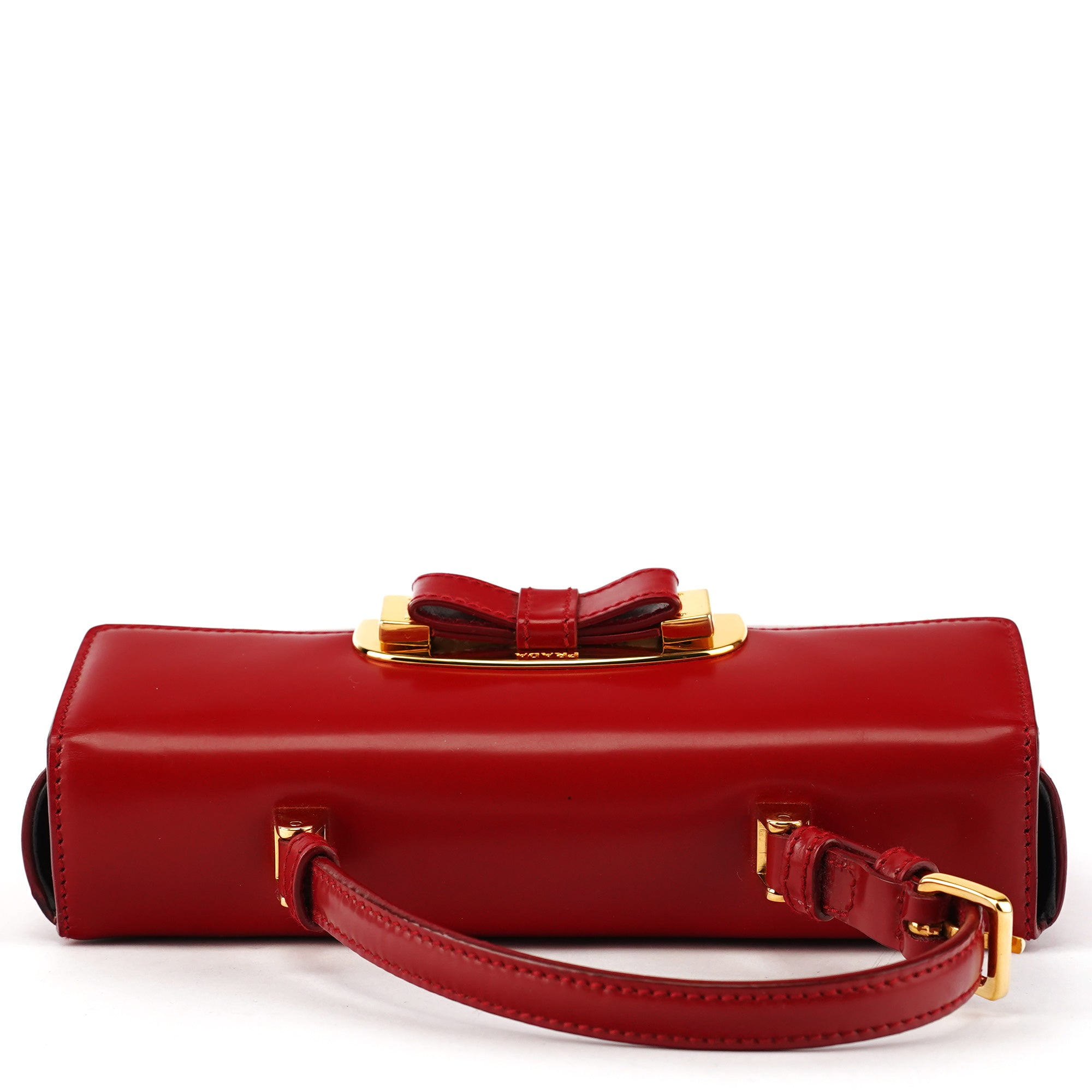 Prada BN1670 Red Spazzolato Leather Bow Mini Bag