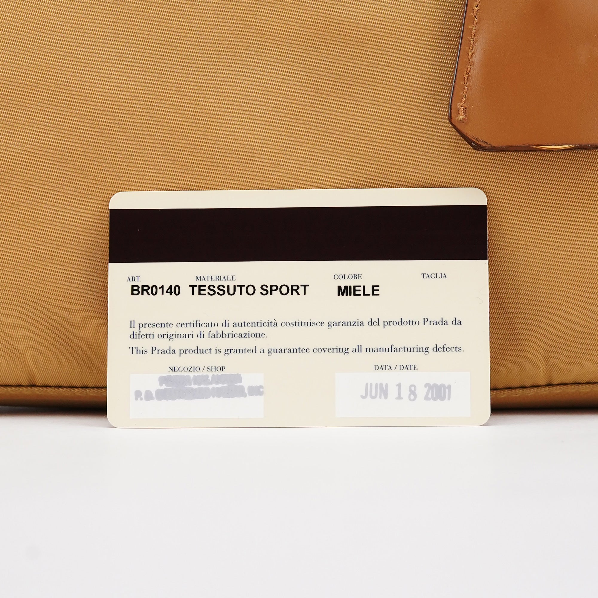 Prada BR0140 Beige Tessuto Sport Bowling Bag