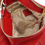 Prada BR1608 Red Vitello Summer Hobo Shoulder Bag