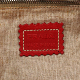 Prada BR1608 Red Vitello Summer Hobo Shoulder Bag