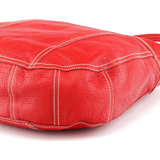 Prada BR1608 Red Vitello Summer Hobo Shoulder Bag
