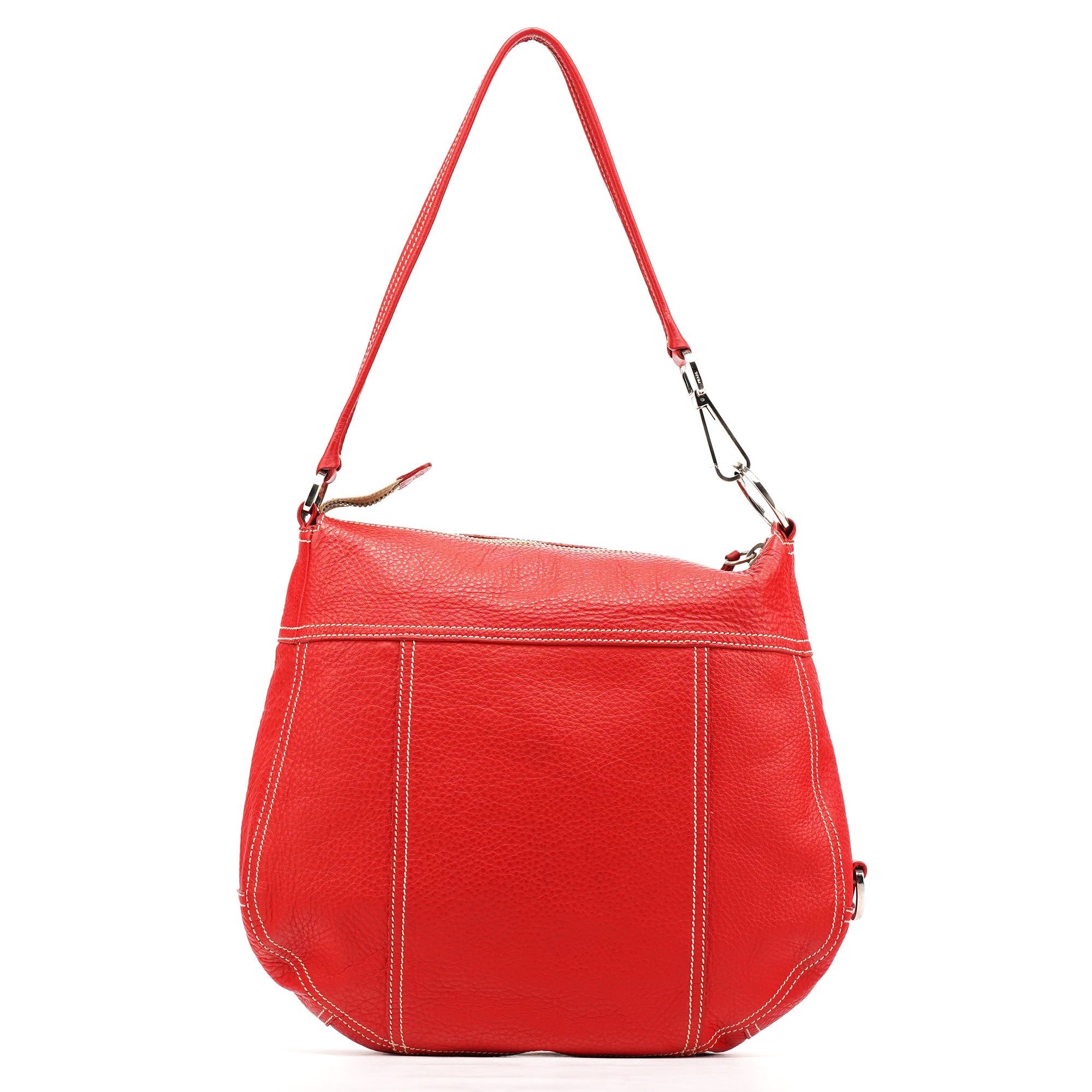 Prada BR1608 Red Vitello Summer Hobo Shoulder Bag