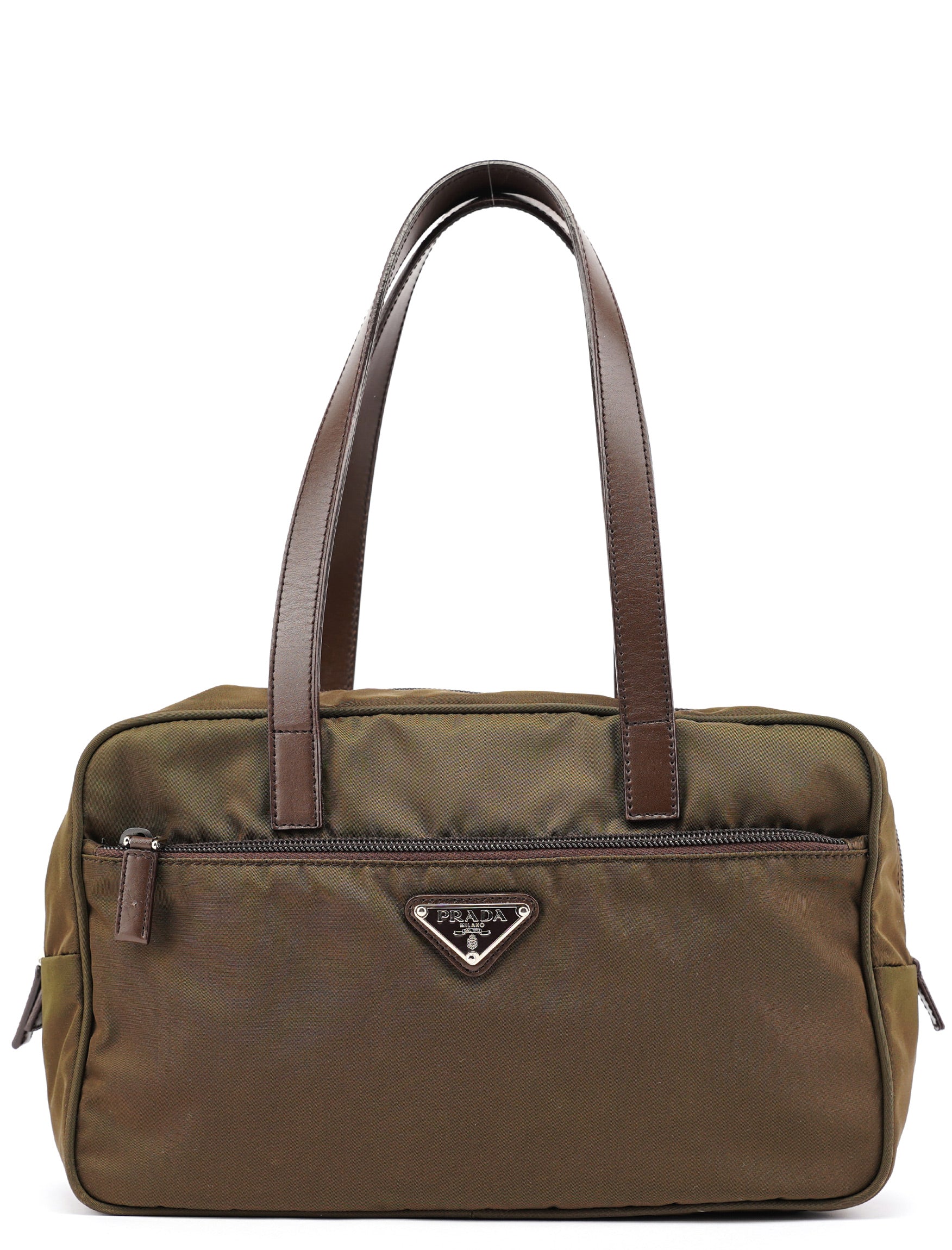 Prada BR1787 Green Tessuto Tote Bag