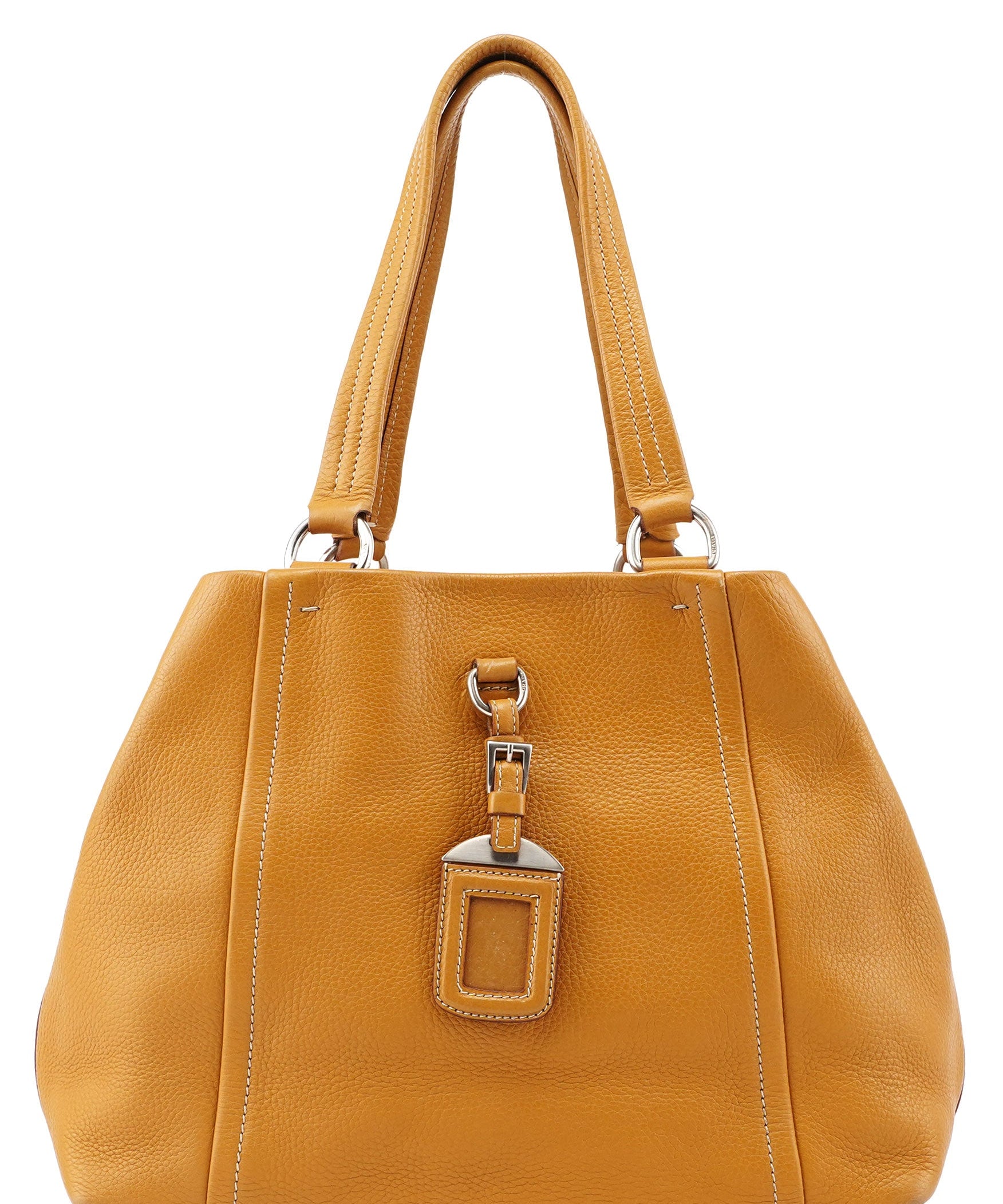 Prada BR2252 Beige Leather Tote Bag