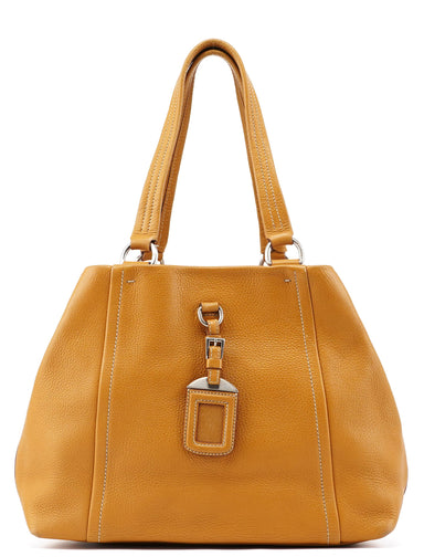 Prada BR2252 Beige Leather Tote Bag