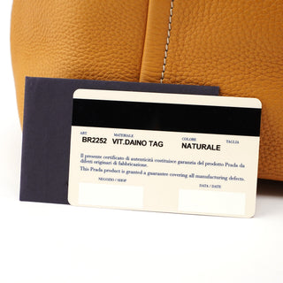 Prada BR2252 Beige Leather Tote Bag