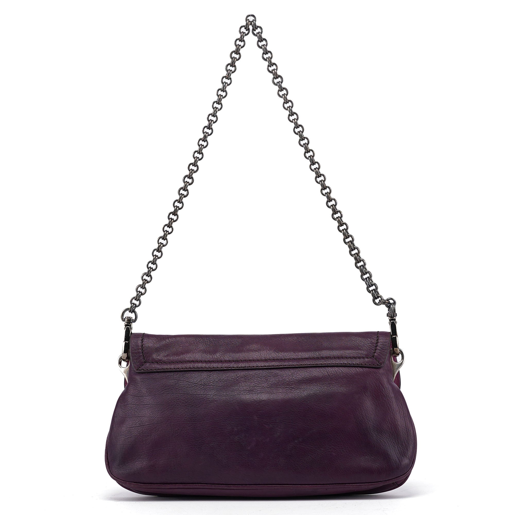 Prada BR2661 Purple Calf Mirror Shoulder Bag