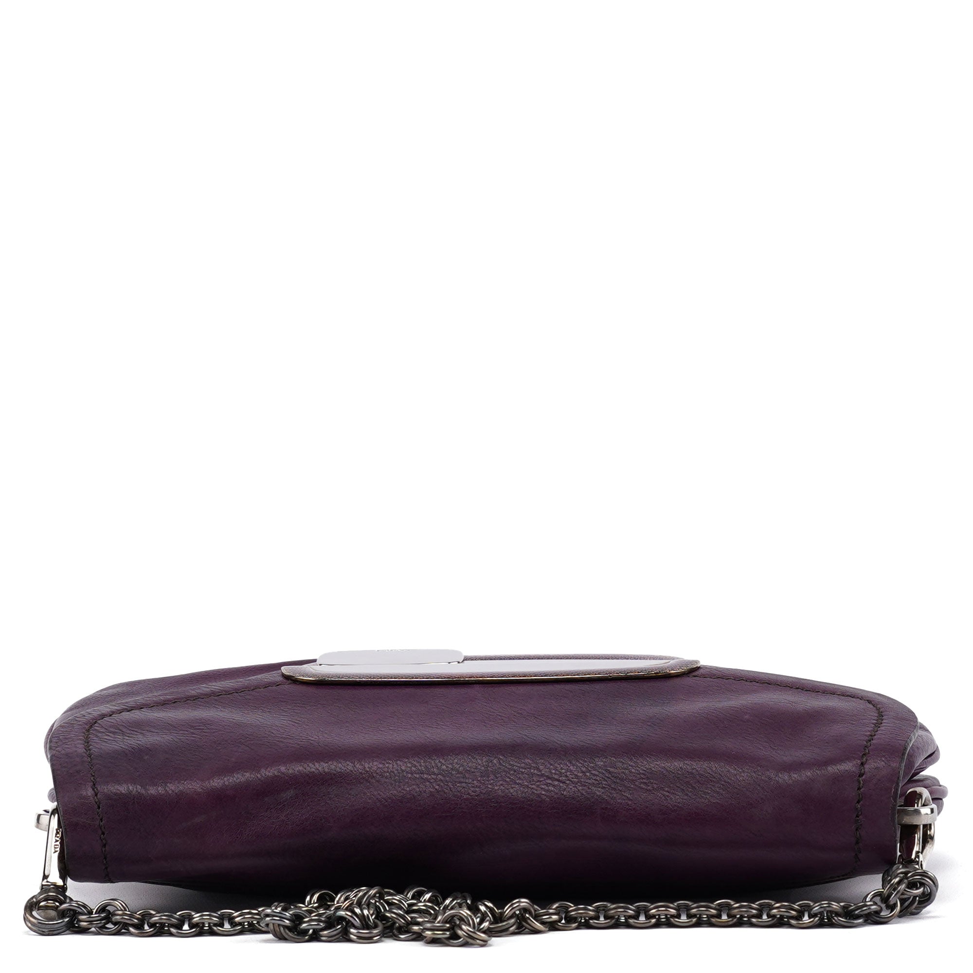 Prada BR2661 Purple Calf Mirror Shoulder Bag