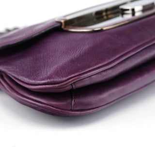 Prada BR2661 Purple Calf Mirror Shoulder Bag