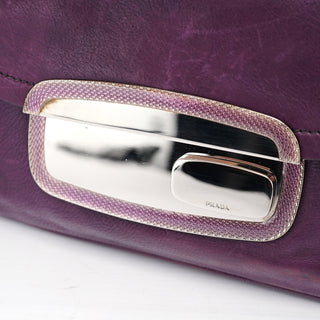 Prada BR2661 Purple Calf Mirror Shoulder Bag