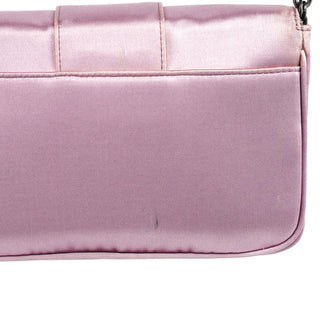 Prada BR2765 Pink Satin Crystal Buckle Mini Bag