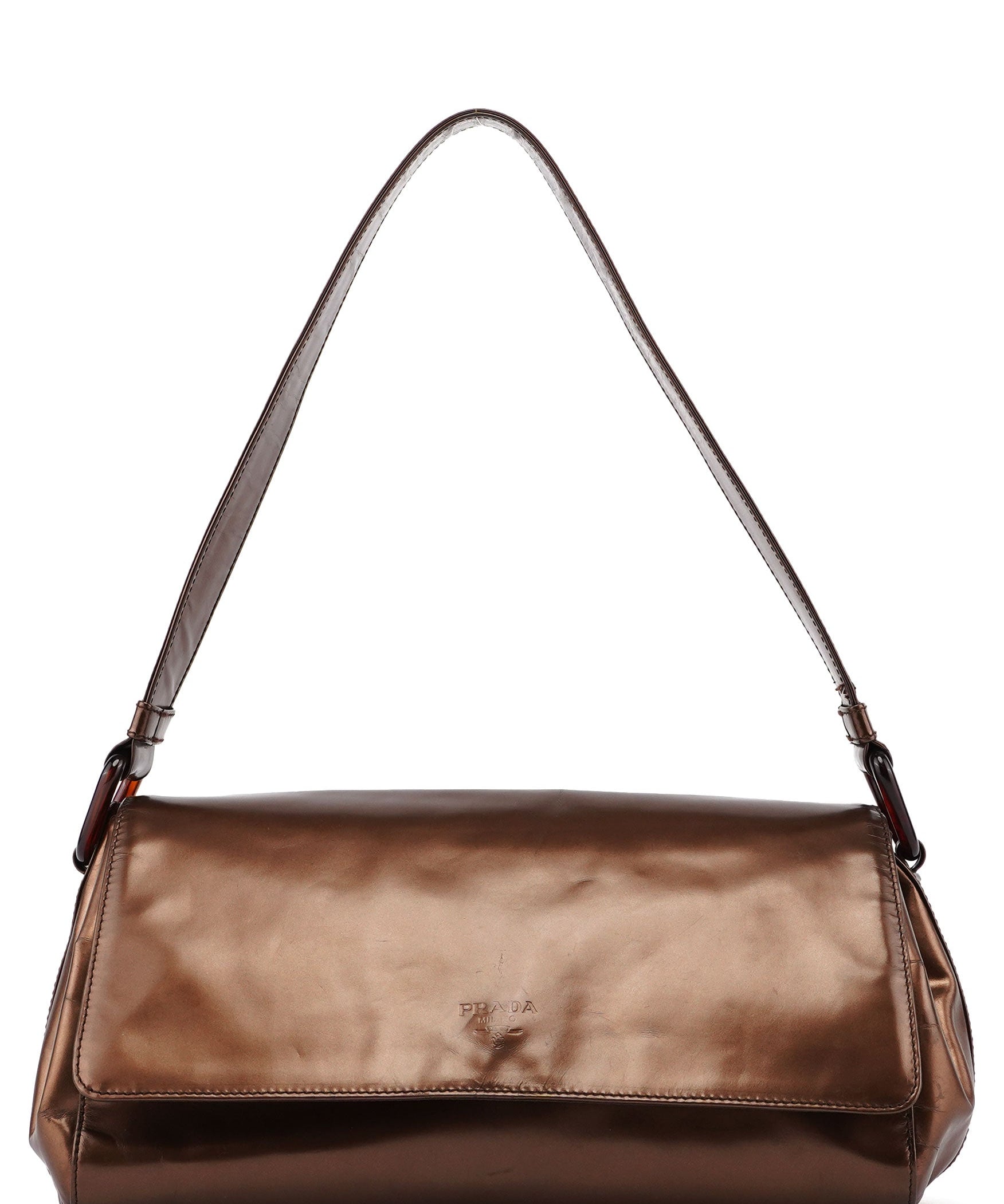 Prada Bronze Spazzolato Shoulder Bag