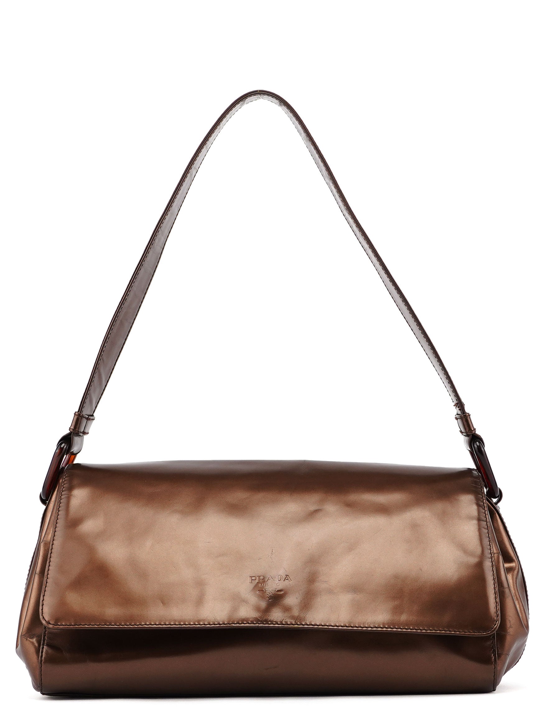 Prada Bronze Spazzolato Shoulder Bag