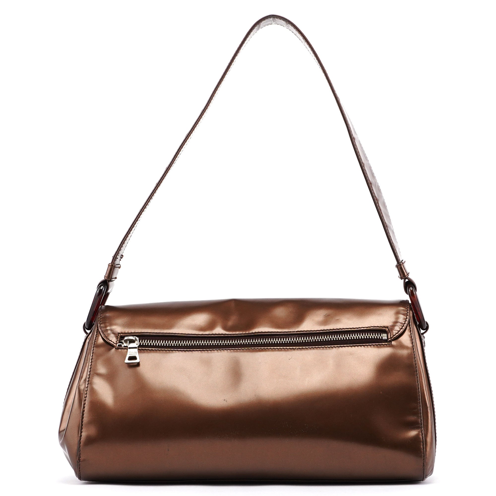 Prada Bronze Spazzolato Shoulder Bag