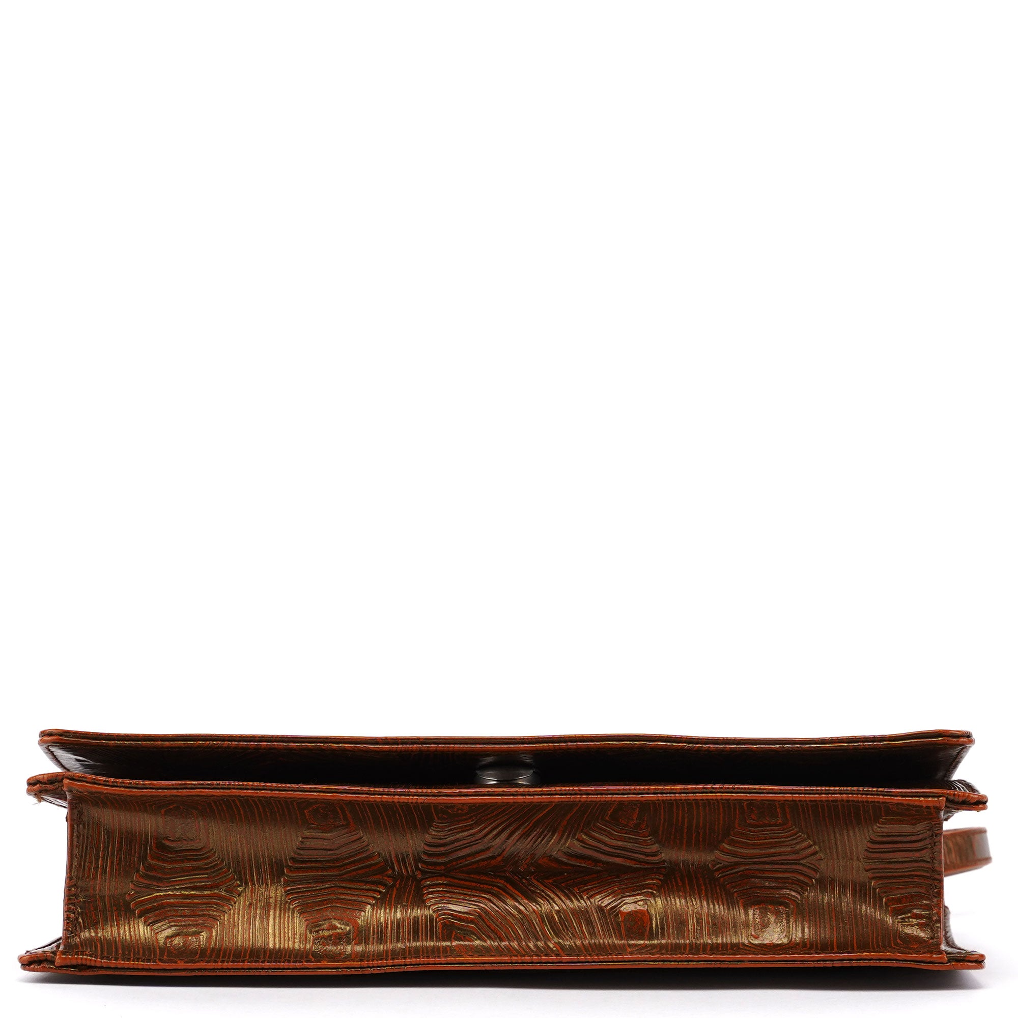 Prada Bronze Tartaruga Patent Shoulder Bag