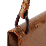 Prada Bronze Tartaruga Patent Shoulder Bag