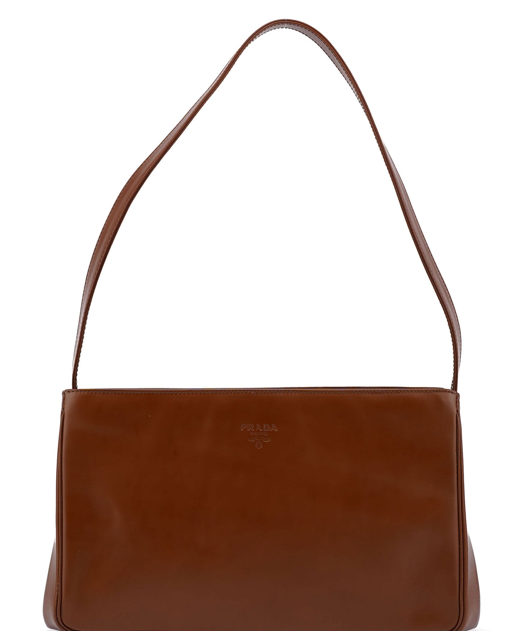 Prada Bronze Vernice Satin Shoulder Bag