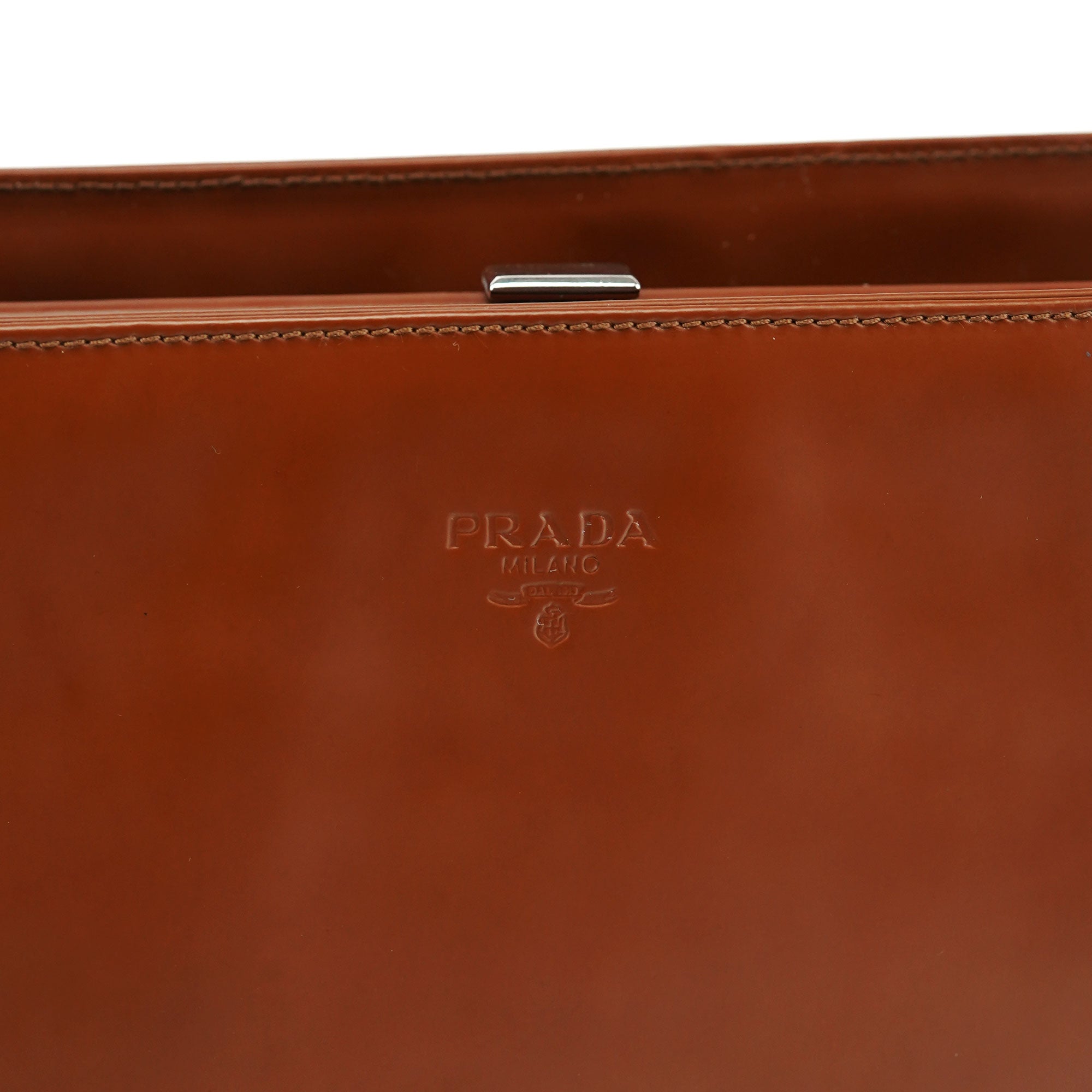 Prada Bronze Vernice Satin Shoulder Bag