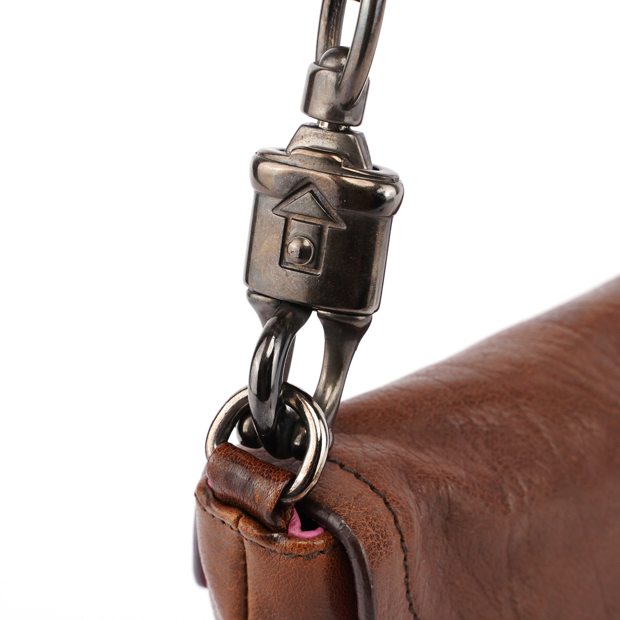 Prada Brown Calf Shine Hobo Shoulder Bag
