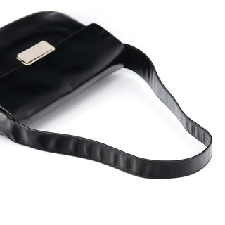 Prada Brown Calfskin Buckle Shoulder Bag