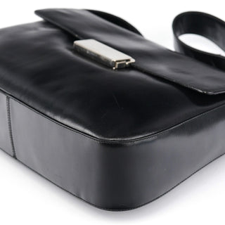 Prada Brown Calfskin Buckle Shoulder Bag