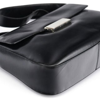 Prada Brown Calfskin Buckle Shoulder Bag