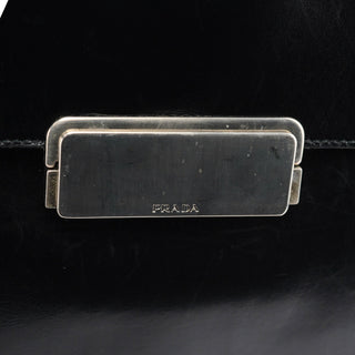 Prada Brown Calfskin Buckle Shoulder Bag