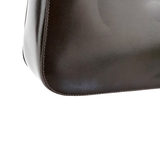 Prada Brown Calfskin Buckle Shoulder Bag